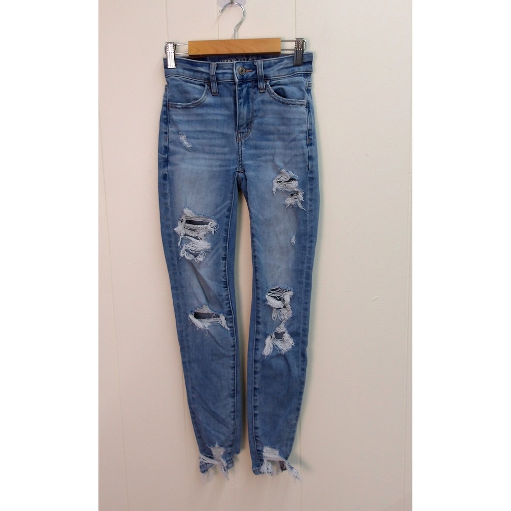 American Eagle‎ Next Level Stretch Denim Jeans Sz 000 Short (24"x26") /#1008